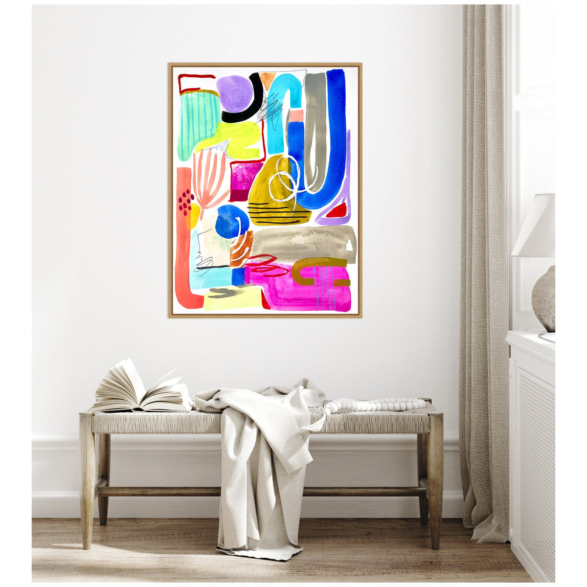 Sylvie Abstract 11 Framed Canvas by Emma Daisy