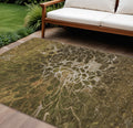 9' X 12' Chocolate And Gray Abstract Washable Indoor Outdoor Area Rug