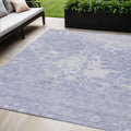 5' X 8' Lavender Ivory And Lilac Abstract Washable Indoor Outdoor Area Rug
