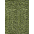 3' X 5' Olive Green And Fern Green Floral Washable Indoor Outdoor Area Rug