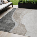 5' X 8' Charcoal Gray And Taupe Abstract Washable Indoor Outdoor Area Rug