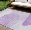8' X 10' Purple And Lavender Geometric Washable Indoor Outdoor Area Rug