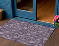 3' X 5' Plum Purple And Lavender Floral Washable Indoor Outdoor Area Rug