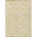 3' X 5' Yellow Wheat And Ivory Floral Washable Indoor Outdoor Area Rug