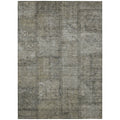 5' X 8' Taupe Brown And Beige Patchwork Washable Indoor Outdoor Area Rug