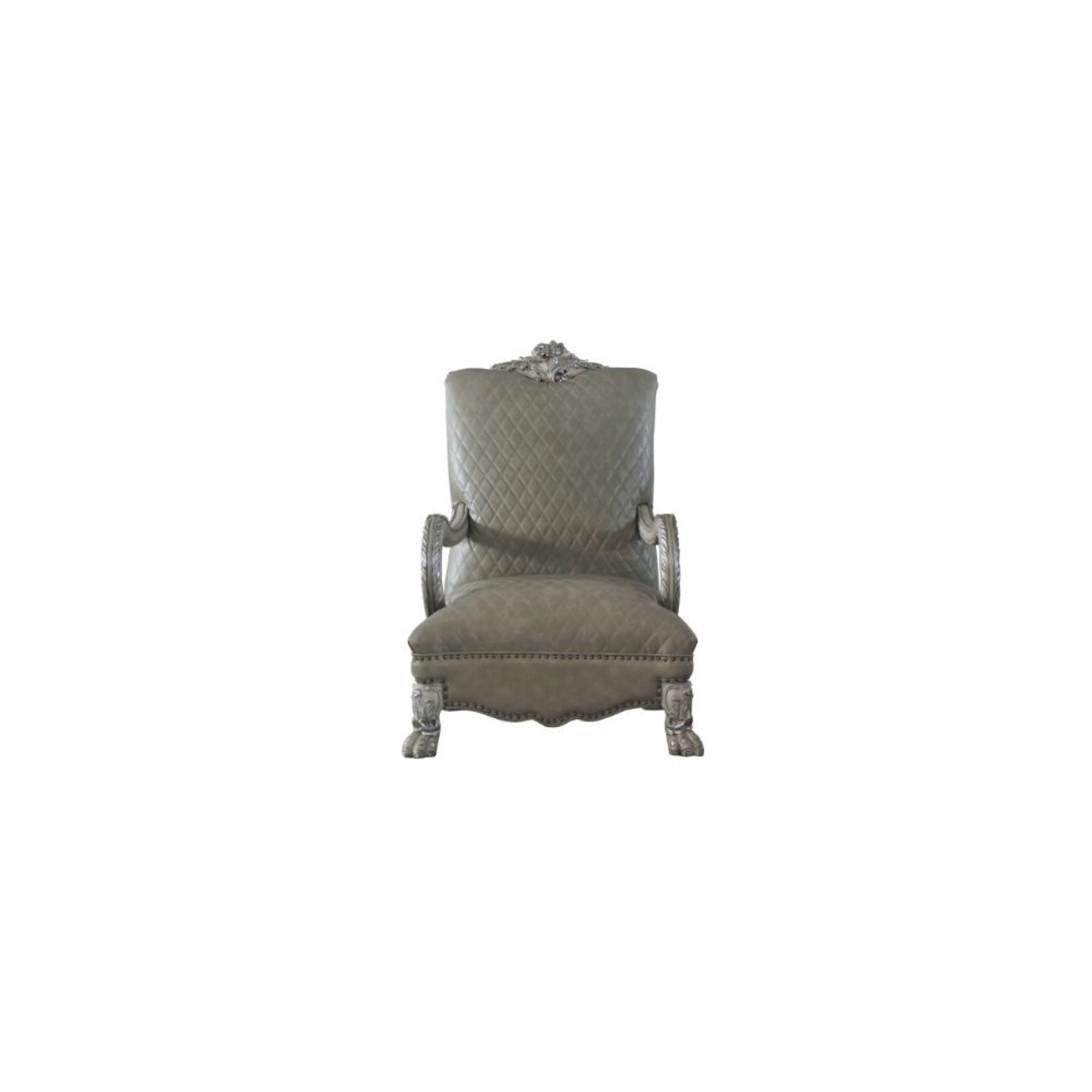 Accent Chair, Vintage Bone White & PU