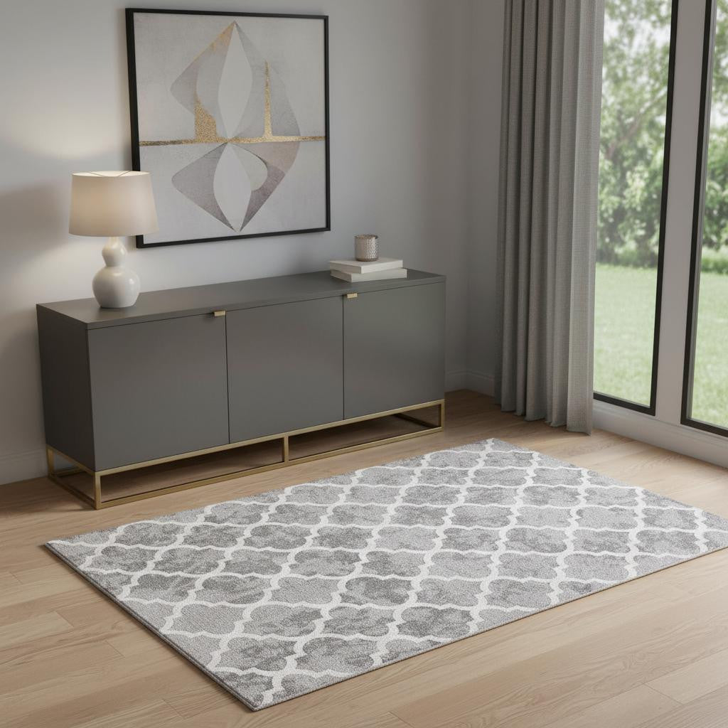 4 X 6 Gray Abstract Area Rug