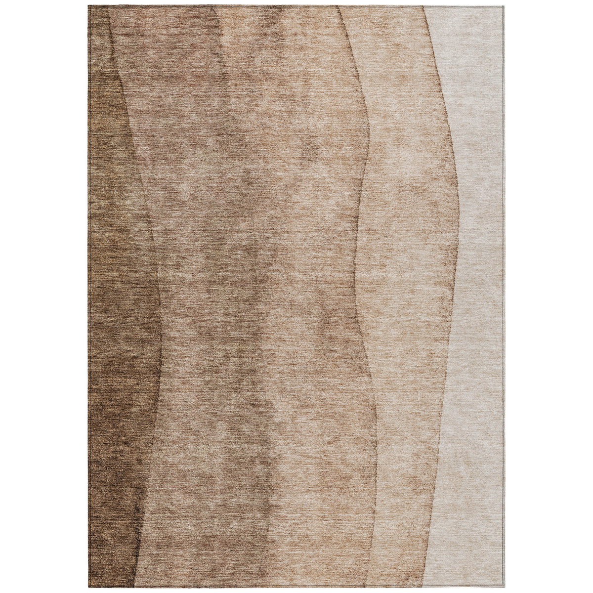 10' X 14' Brown And Beige Ombre Washable Indoor Outdoor Area Rug