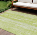 9' X 12' Artichoke Green And Ivory Botanical Leaves Washable Indoor Outdoor Area Rug