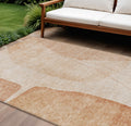 8' X 10' Terra Cotta Orange And Copper Abstract Washable Indoor Outdoor Area Rug