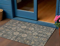 3' X 5' Gray Silver And Beige Oriental Washable Indoor Outdoor Area Rug