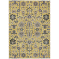 5' X 8' Yellow Gray And Charcoal Oriental Washable Indoor Outdoor Area Rug
