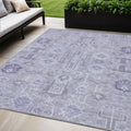 8' X 10' Lavender Purple And Gray Oriental Washable Indoor Outdoor Area Rug