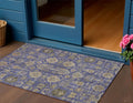 3' X 5' Purple Beige And Taupe Oriental Washable Indoor Outdoor Area Rug
