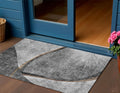 3' X 5' Gray Chocolate And Silver Abstract Washable Indoor Outdoor Area Rug