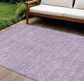 10' X 14' Lavender Lilac And Ivory Floral Washable Indoor Outdoor Area Rug