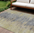 10' X 14' Pewter Silver And Gray Abstract Washable Indoor Outdoor Area Rug