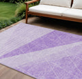 10' X 14' Lavender And Purple Geometric Washable Indoor Outdoor Area Rug