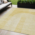 5' X 8' Gold Ivory And Yellow Geometric Washable Indoor Outdoor Area Rug