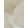 3' X 5' Beige Khaki And Taupe Abstract Washable Indoor Outdoor Area Rug