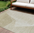 8' X 10' Beige Khaki And Taupe Abstract Washable Indoor Outdoor Area Rug