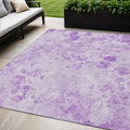 5' X 8' Lavender And Purple Floral Washable Indoor Outdoor Area Rug