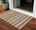 3' X 5' Chocolate And Taupe Quatrefoil Washable Indoor Outdoor Area Rug
