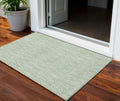 3' X 5' Mint Green Artichoke Green And Ivory Geometric Washable Indoor Outdoor Area Rug