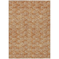10' X 14' Terra Cotta Copper And Beige Geometric Washable Indoor Outdoor Area Rug
