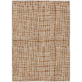 10' X 14' Orange Beige And Copper Striped Washable Indoor Outdoor Area Rug