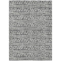 10' X 14' Charcoal Gray And Ivory Geometric Washable Indoor Outdoor Area Rug