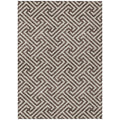 9' X 12' Brown And Beige Geometric Washable Indoor Outdoor Area Rug
