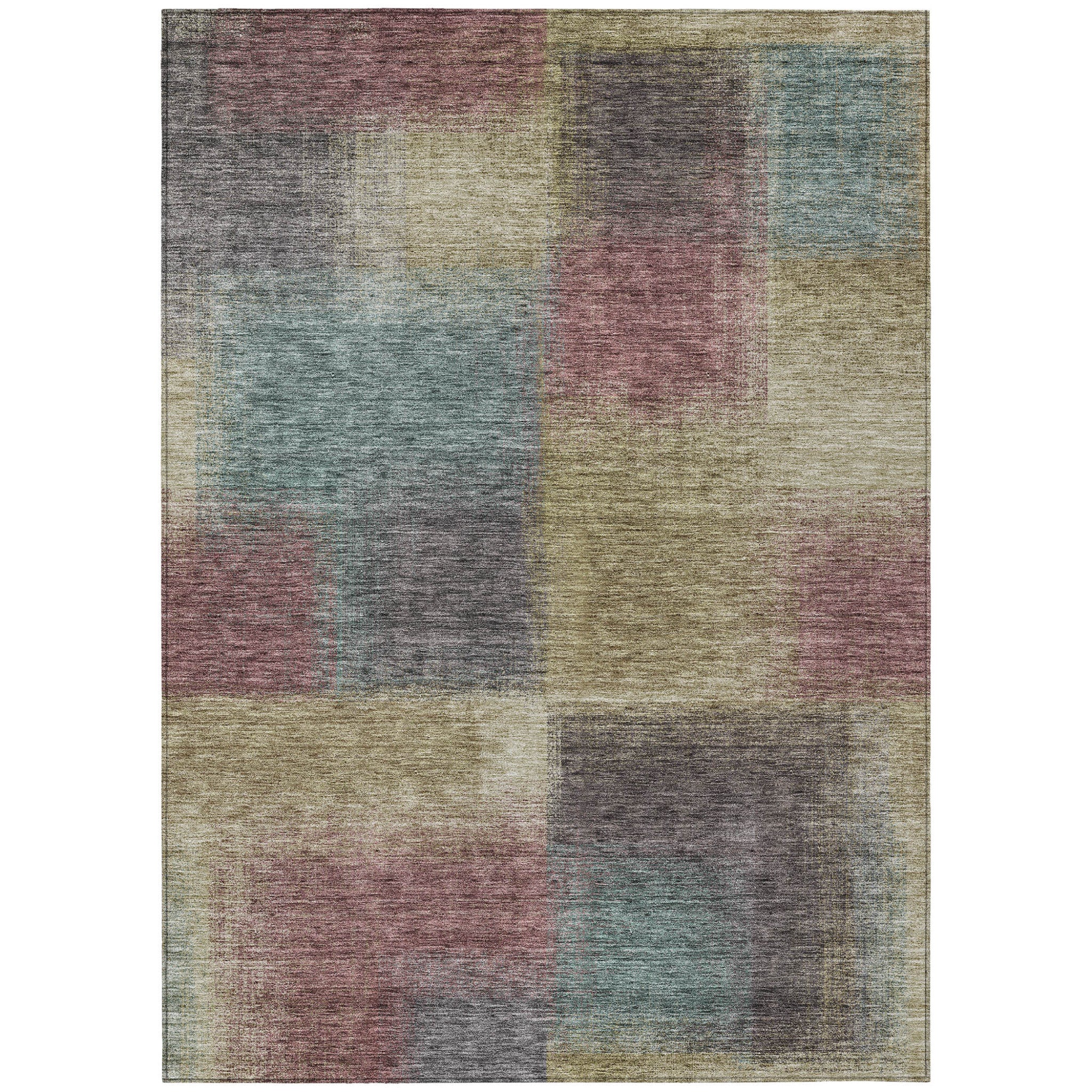 9' X 12' Beige Mauve And Brown Abstract Washable Indoor Outdoor Area Rug