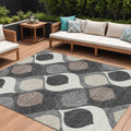 9' X 12' Gray Beige And Taupe Ogee Washable Indoor Outdoor Area Rug
