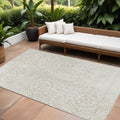 10' X 14' Ivory And Beige Medallion Washable Indoor Outdoor Area Rug