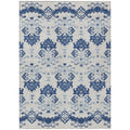 5' X 8' Navy Blue Beige And Denim Blue Oriental Washable Indoor Outdoor Area Rug