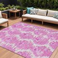 10' X 14' Pink Blush And Mauve Abstract Washable Indoor Outdoor Area Rug