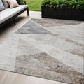 5' X 8' Silver Beige And Gray Abstract Washable Indoor Outdoor Area Rug