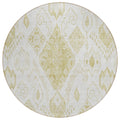 8' Beige Tan And Ivory Round Moroccan Washable Indoor Outdoor Area Rug