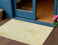 3' X 5' Gold Ivory And Beige Moroccan Washable Indoor Outdoor Area Rug