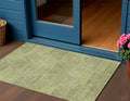 3' X 5' Artichoke Green And Fern Green Geometric Washable Indoor Outdoor Area Rug
