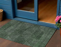 3' X 5' Fern Green And Emerald Geometric Washable Indoor Outdoor Area Rug