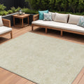 10' X 14' Ivory And Beige Floral Washable Indoor Outdoor Area Rug