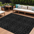 10' X 14' Gray And Charcoal Medallion Washable Indoor Outdoor Area Rug