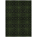 3' X 5' Olive Green And Green Medallion Washable Indoor Outdoor Area Rug