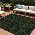 10' X 14' Olive Green And Green Medallion Washable Indoor Outdoor Area Rug