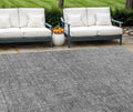 10' X 14' Gray And Charcoal Southwestern Washable Indoor Outdoor Area Rug