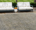 9' X 12' Taupe Gray And Beige Southwestern Washable Indoor Outdoor Area Rug