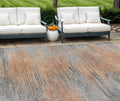 9' X 12' Salmon Gray And Charcoal Abstract Washable Indoor Outdoor Area Rug