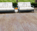9' X 12' Merlot And Beige Abstract Washable Indoor Outdoor Area Rug